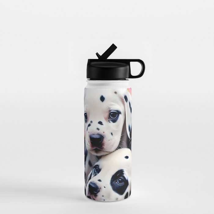 Dalmatian Love, Cute Puppies Dogs Pets, Animals Domestic Photography Siblings, Adorable Family Polka Dots Spotted  Water Bottle Gallery Image 1