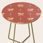Cute Hair Bows & Stars in Burnt Red & Yellow Side Table Gallery Image 2