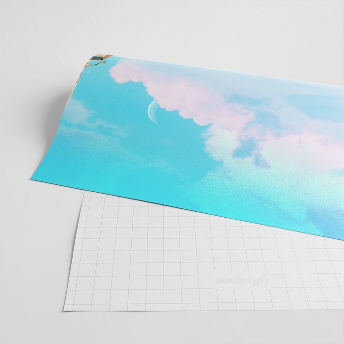 Surreal Greece, Tropical Travel Scenic Photography, Colorful Pastel Landscape Bohemian Architecture Wrapping Paper Gallery Image 2