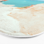 Surreal Greece, Tropical Travel Scenic Photography, Colorful Pastel Landscape Bohemian Architecture Bath Mat Gallery Image 3