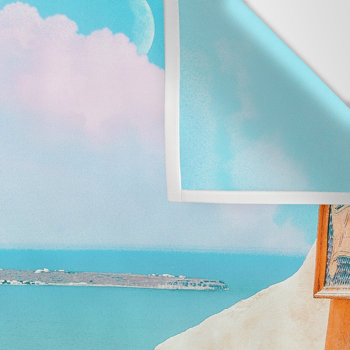 Surreal Greece, Tropical Travel Scenic Photography, Colorful Pastel Landscape Bohemian Architecture Wall Tapestry Gallery Image 3