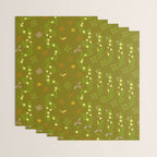 Whimsical Tiny Toys & Pine Branches in Green Wrapping Paper Gallery Image 3