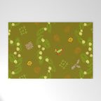 Whimsical Tiny Toys & Pine Branches in Green Welcome Mat Gallery Image 1