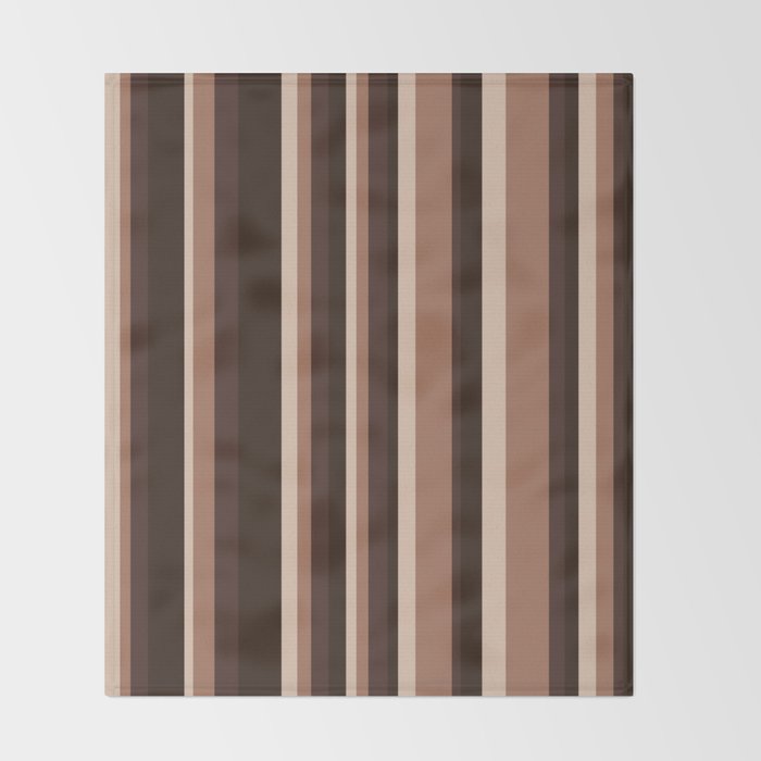 Classic Stripes XLIX - Mocha Coffee Throw Blanket Gallery Image 2