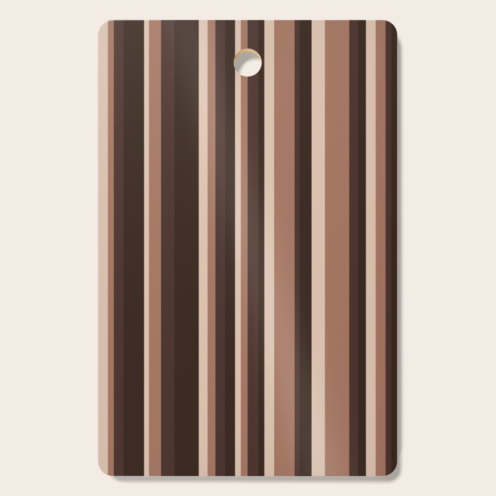 Classic Stripes XLIX - Mocha Coffee Cutting Board Gallery Image 1