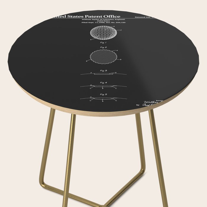 Golf Ball Patent - Black Side Table Gallery Image 2