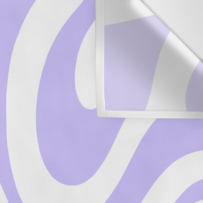 Retro Modern Liquid Swirl Abstract Pattern in Light Purple and White Wall Tapestry Gallery Image 3