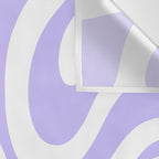 Retro Modern Liquid Swirl Abstract Pattern in Light Purple and White Wall Tapestry Gallery Image 3