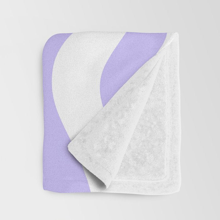 Retro Modern Liquid Swirl Abstract Pattern in Light Purple and White Throw Blanket Gallery Image 3