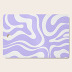 Retro Modern Liquid Swirl Abstract Pattern in Light Purple and White Cutting Board Gallery Image 1