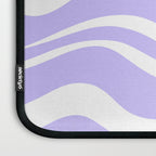 Retro Modern Liquid Swirl Abstract Pattern in Light Purple and White Laptop Sleeve Gallery Image 3