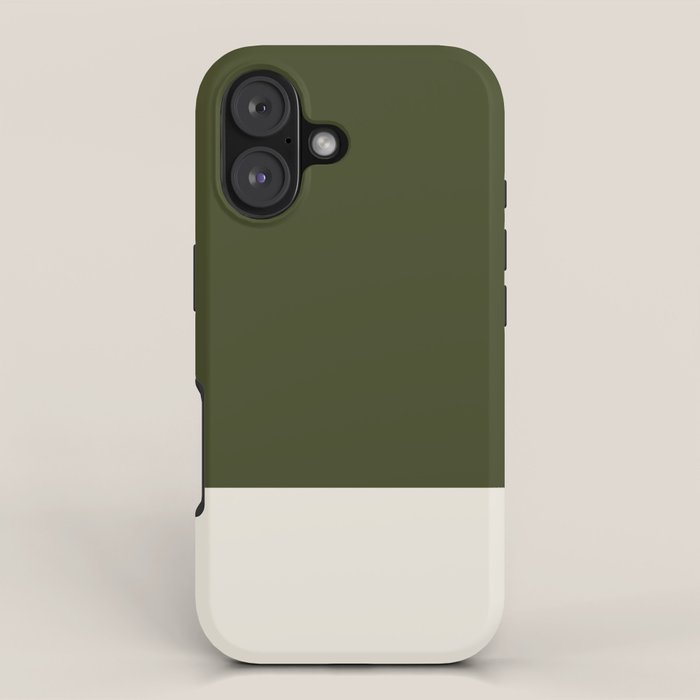 Dual (Olive Green & Cream) iPhone Case Gallery Image 1