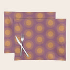 Boho Summer Sun Pattern VI Purple and Orange Placemat Gallery Image 1