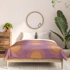 Boho Summer Sun Pattern VI Purple and Orange Comforter Gallery Image 3