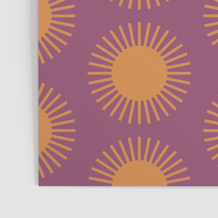 Boho Summer Sun Pattern VI Purple and Orange Poster Gallery Image 3