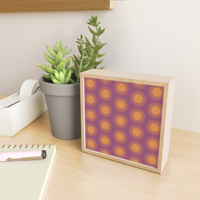 Boho Summer Sun Pattern VI Purple and Orange Mini Art Print Gallery Image 2