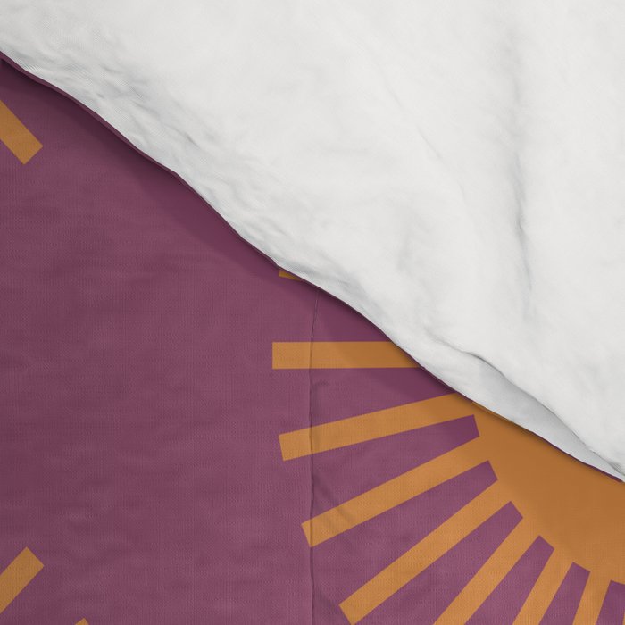 Boho Summer Sun Pattern VI Purple and Orange Comforter Gallery Image 4