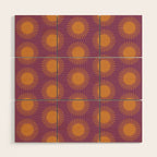 Boho Summer Sun Pattern VI Purple and Orange Wood Wall Art Gallery Image 1
