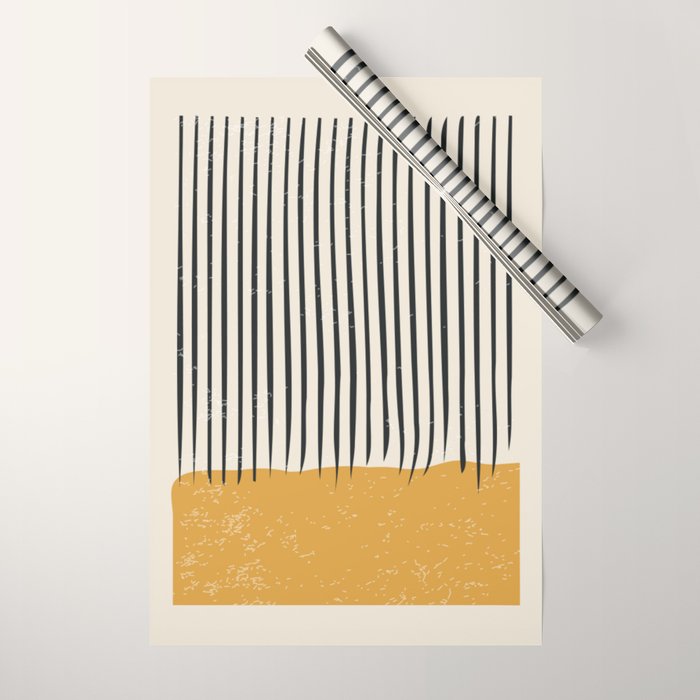 Mid Century Modern Minimalist Rothko Inspired Color Field With Lines Geometric Style Wrapping Paper Gallery Image 1