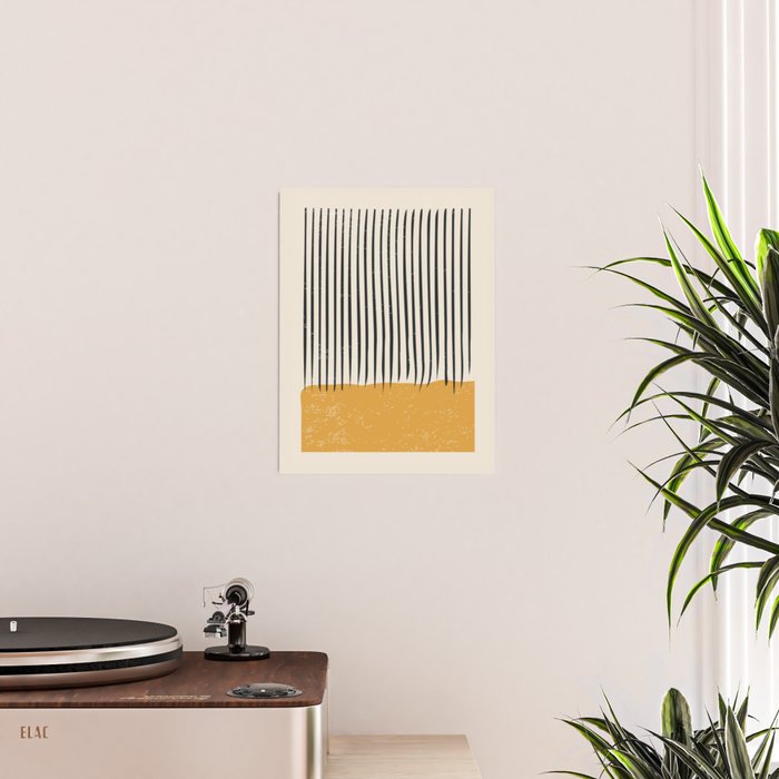 Mid Century Modern Minimalist Rothko Inspired Color Field With Lines Geometric Style Poster Gallery Image 2