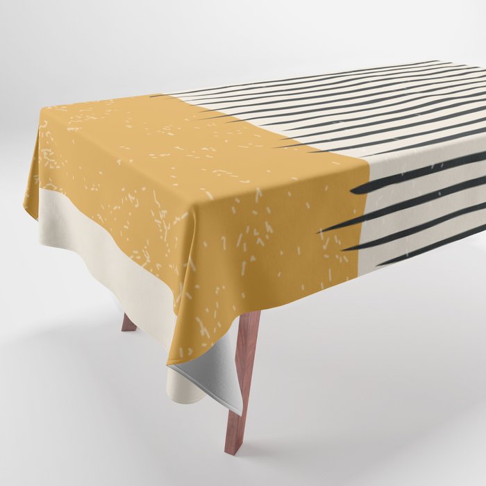 Mid Century Modern Minimalist Rothko Inspired Color Field With Lines Geometric Style Tablecloth Gallery Image 1