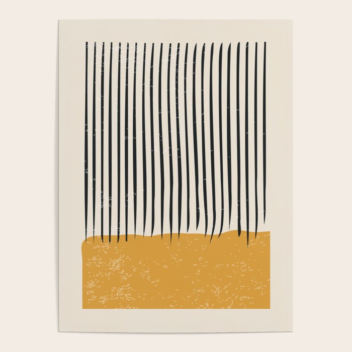 Mid Century Modern Minimalist Rothko Inspired Color Field With Lines Geometric Style Poster Gallery Image 4