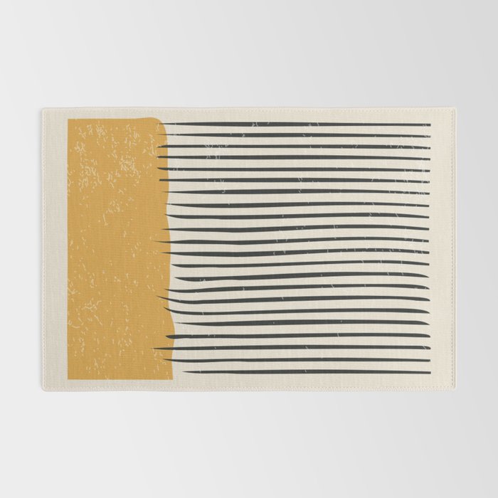 Mid Century Modern Minimalist Rothko Inspired Color Field With Lines Geometric Style Rug Gallery Image 2