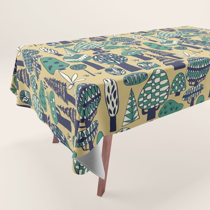 Whimsical tropical jungle pattern Tablecloth