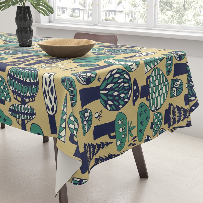 Whimsical tropical jungle pattern Tablecloth Gallery Image 3