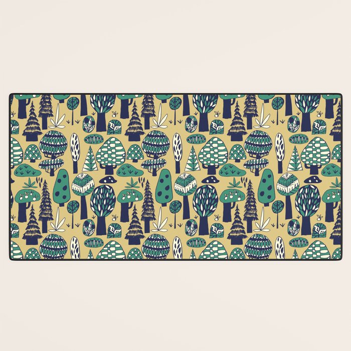 Whimsical tropical jungle pattern Desk Mat Gallery Image 3