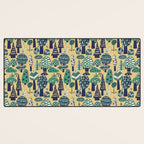 Whimsical tropical jungle pattern Desk Mat Gallery Image 3