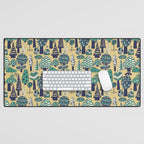 Whimsical tropical jungle pattern Desk Mat Gallery Image 1