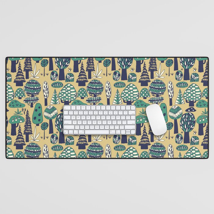 Whimsical tropical jungle pattern Desk Mat Gallery Image 1