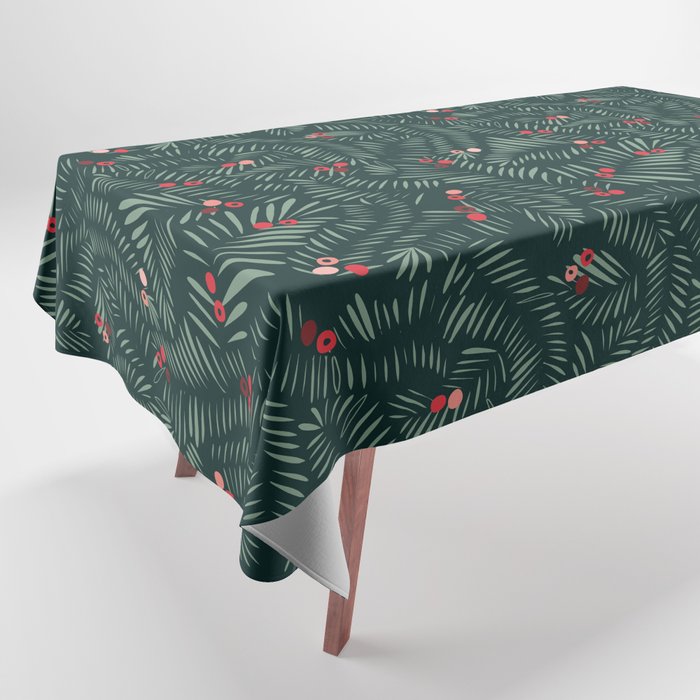 winter christmas time green fir branches Tablecloth Gallery Image 1
