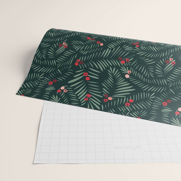 winter christmas time green fir branches Wrapping Paper Gallery Image 2
