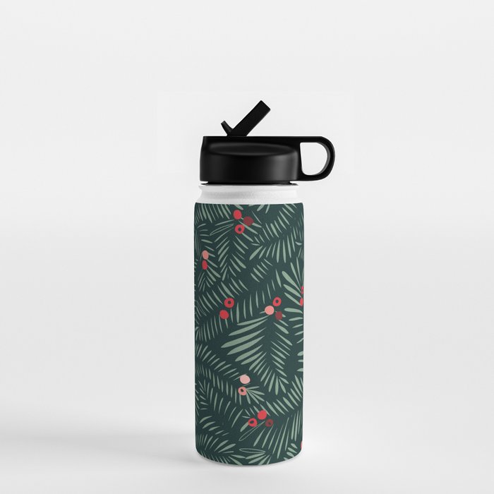 winter christmas time green fir branches Water Bottle Gallery Image 1
