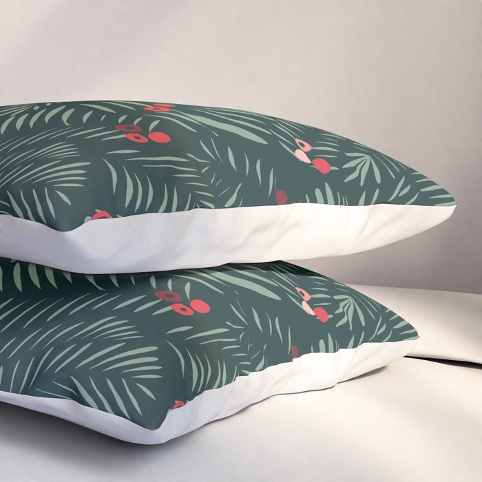 winter christmas time green fir branches Pillow Sham Gallery Image 3