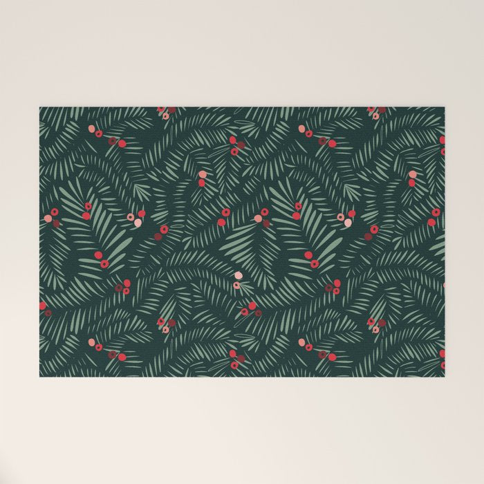 winter christmas time green fir branches Welcome Mat Gallery Image 1