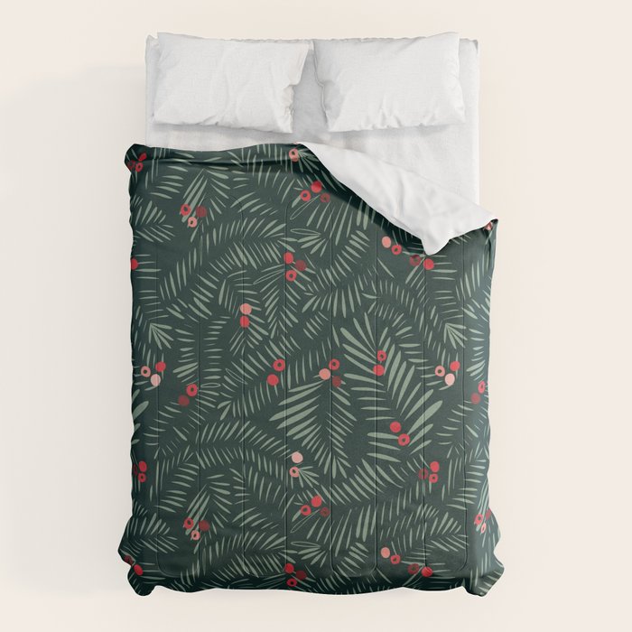 winter christmas time green fir branches Comforter Gallery Image 6
