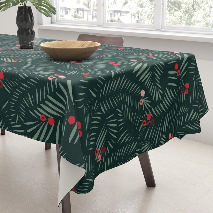 winter christmas time green fir branches Tablecloth Gallery Image 3