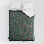winter christmas time green fir branches Duvet Cover Gallery Image 6