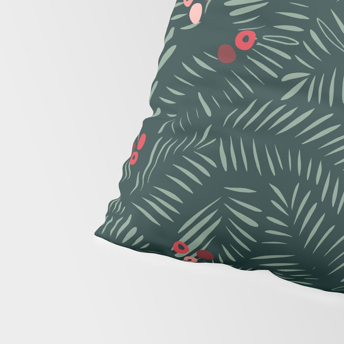 winter christmas time green fir branches Pillow Sham Gallery Image 4