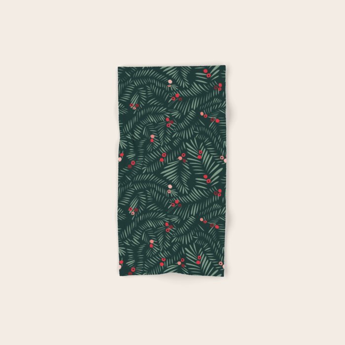 winter christmas time green fir branches Bath Towel Gallery Image 1