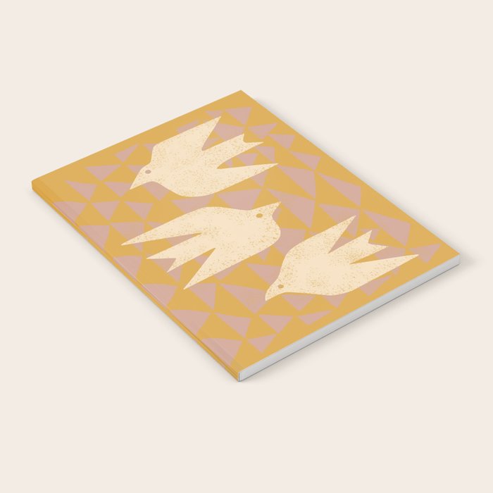 Doves In Flight (Yellow) Notebook Gallery Image 1