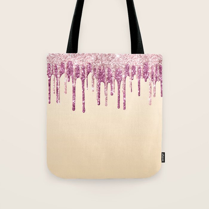 Beautiful Glittered Ice Cream Dripping Pattern Tote Bag Gallery Image 1