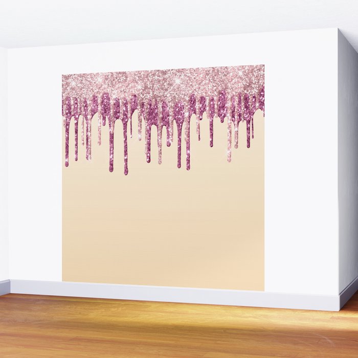 Beautiful Glittered Ice Cream Dripping Pattern Wall Mural Gallery Image 2