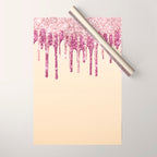 Beautiful Glittered Ice Cream Dripping Pattern Wrapping Paper Gallery Image 1