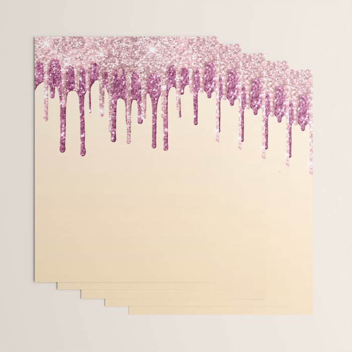 Beautiful Glittered Ice Cream Dripping Pattern Wrapping Paper Gallery Image 3