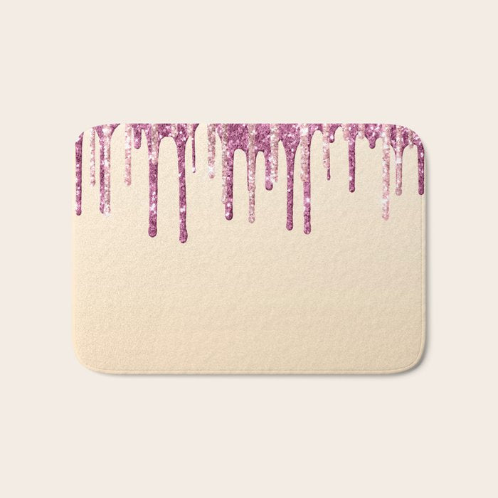 Beautiful Glittered Ice Cream Dripping Pattern Bath Mat Gallery Image 1