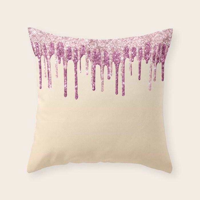 Beautiful Glittered Ice Cream Dripping Pattern Throw Pillow Gallery Image 6